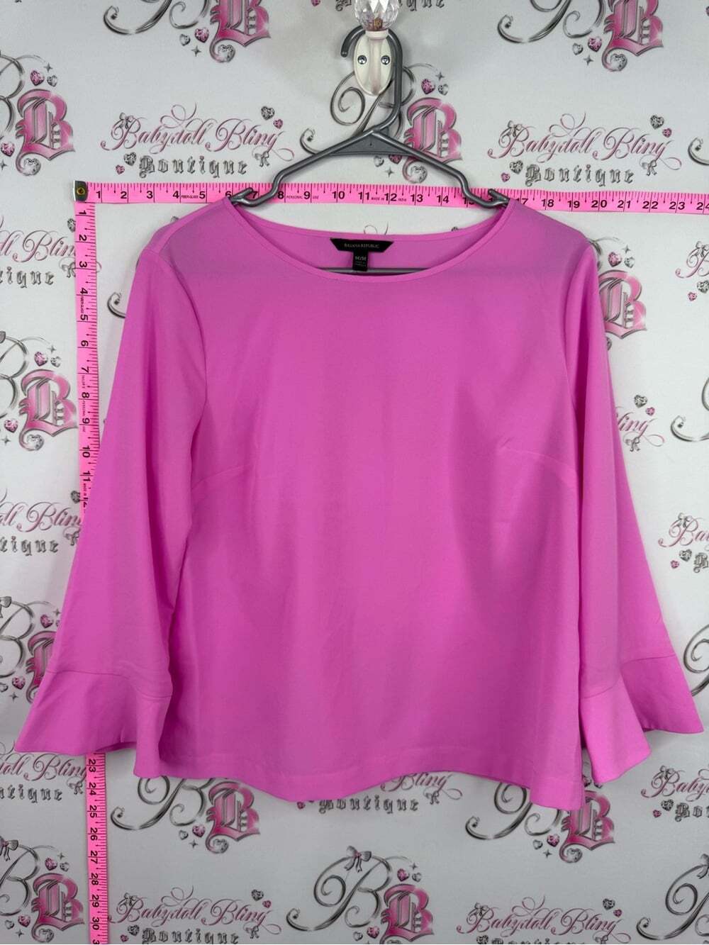 Banana Republic shirt sherbert Hot Pink Long-Sleeve Blouse with Flared Cuffs